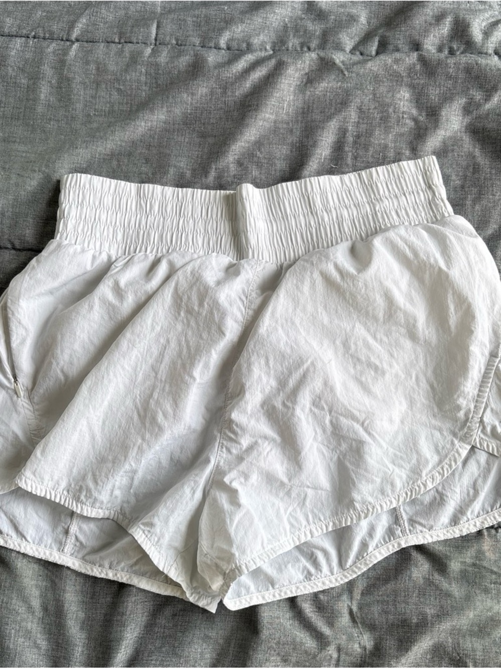 all in motion White Athletic Smocked-Waist Workout Shorts